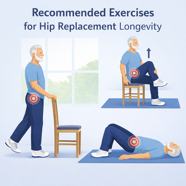 Exercises to maximize titanium hip replacement lifespan